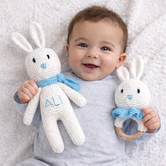 White Bunny Boy +Rattle